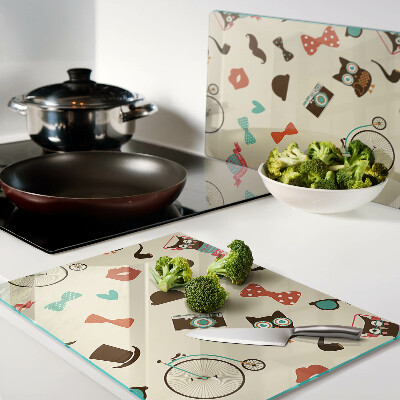 Snijplanken van glas Kittens en retro accessoires