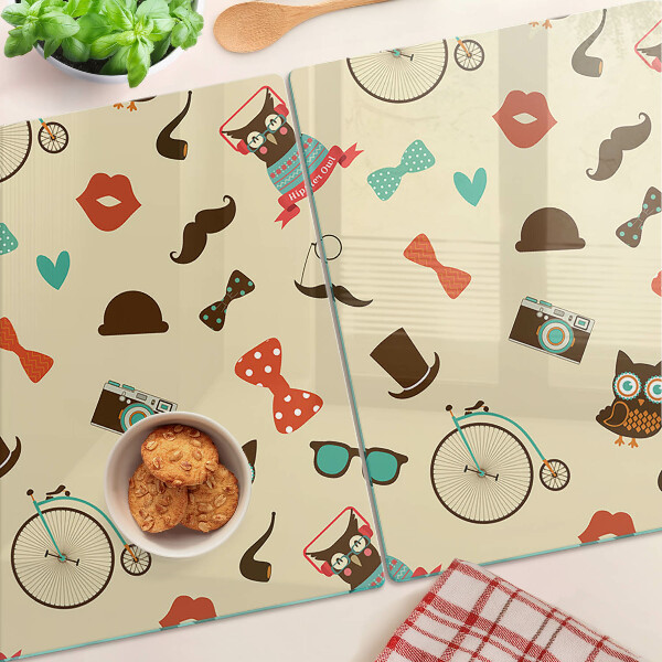 Snijplanken van glas Kittens en retro accessoires