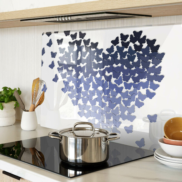 Snijplanken glas Hartmotief met vlinders