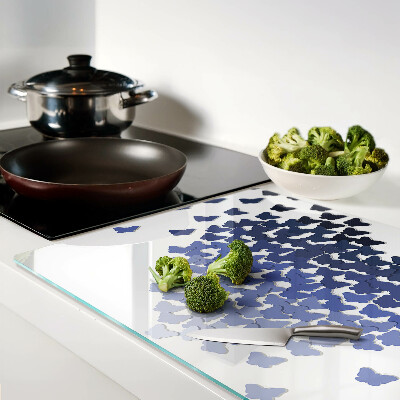 Snijplanken glas Hartmotief met vlinders