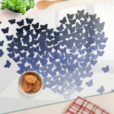 Snijplanken glas Hartmotief met vlinders