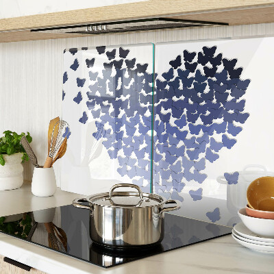 Snijplanken glas Hartmotief met vlinders