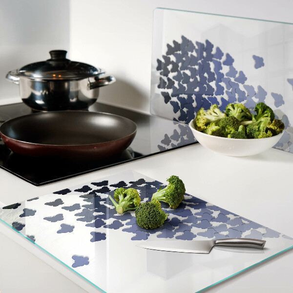 Snijplanken glas Hartmotief met vlinders