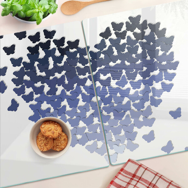 Snijplanken glas Hartmotief met vlinders