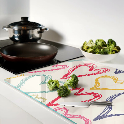 Glazen snijplanken Hart in verschillende kleuren