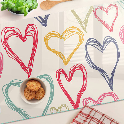Glazen snijplanken Hart in verschillende kleuren