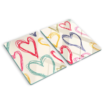 Glazen snijplanken Hart in verschillende kleuren