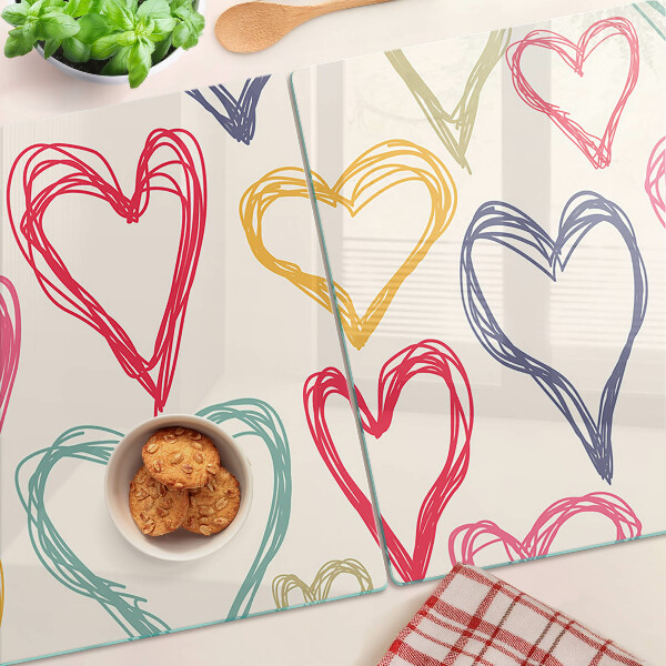 Glazen snijplanken Hart in verschillende kleuren