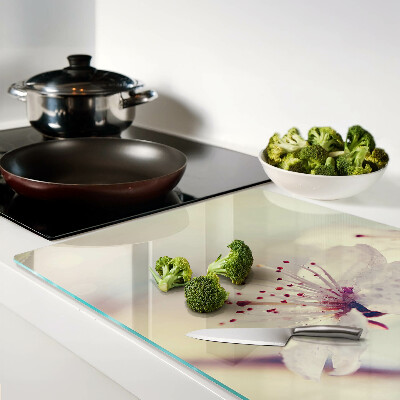 Snijplanken glas Bloemen op een geometrische achtergrond