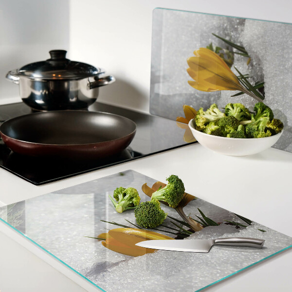 Snijplanken glas Krokussen in de sneeuw