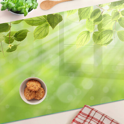 Glazen snijplanken Groene bladeren tegen het licht