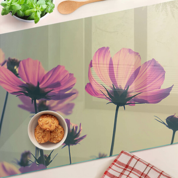 Snijplanken van glas Bloemen in pasteltinten