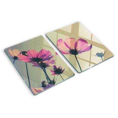 Snijplanken van glas Bloemen in pasteltinten