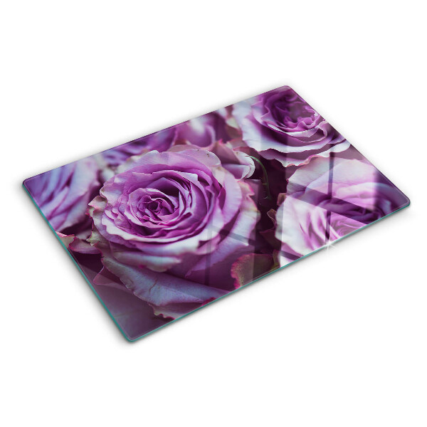Glazen snijplanken Rozen in paarse tinten