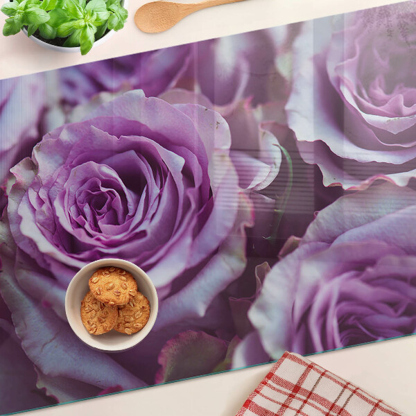Glazen snijplanken Rozen in paarse tinten