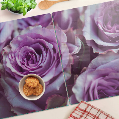 Glazen snijplanken Rozen in paarse tinten