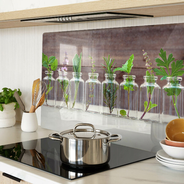 Snijplanken van glas Planten in flessen