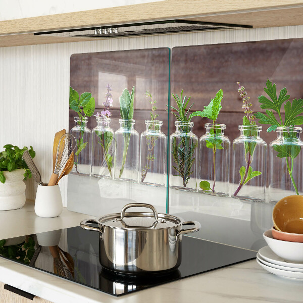 Snijplanken van glas Planten in flessen