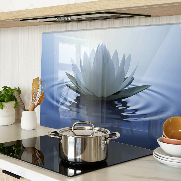 Snijplanken glas Waterlelie op een waterachtergrond