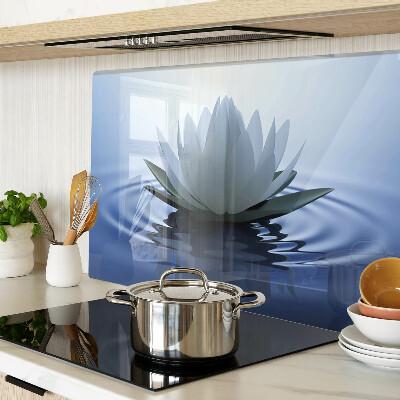 Snijplanken glas Waterlelie op een waterachtergrond