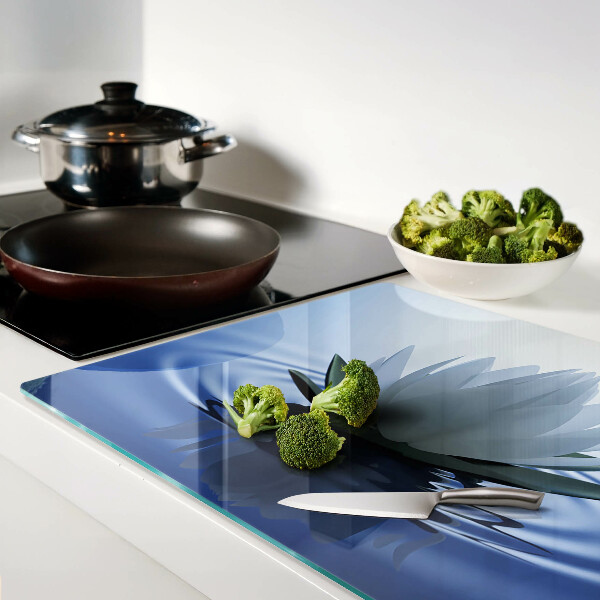 Snijplanken glas Waterlelie op een waterachtergrond