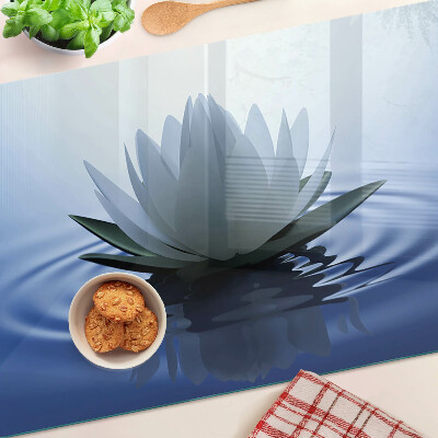 Snijplanken glas Waterlelie op een waterachtergrond