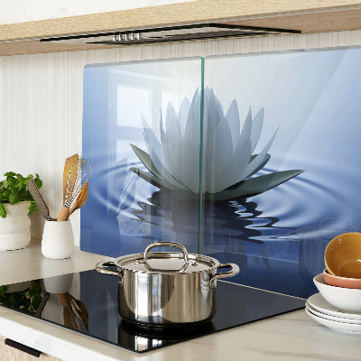 Snijplanken glas Waterlelie op een waterachtergrond