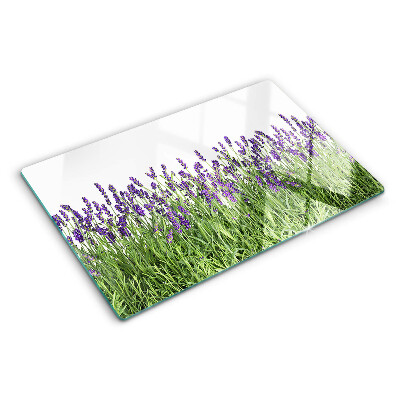Glazen snijplanken Lavendelveld in de zon