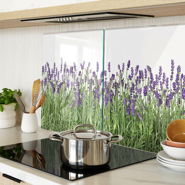 Glazen snijplanken Lavendelveld in de zon