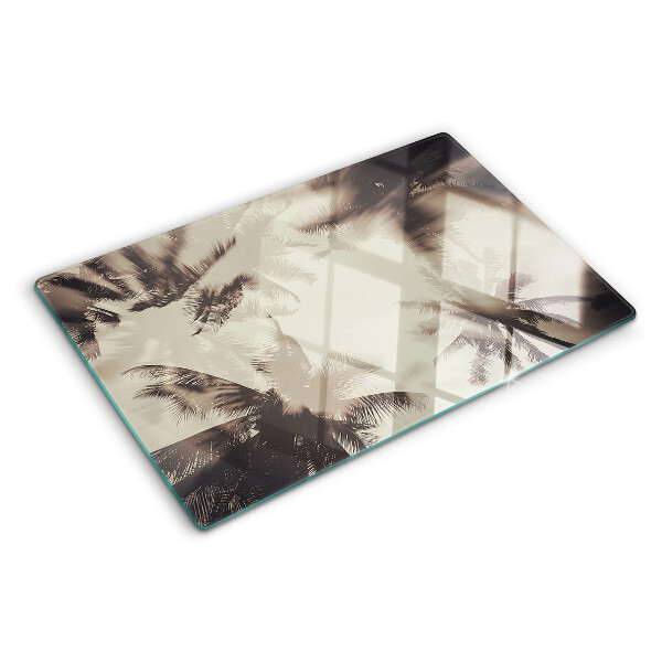 Snijplanken glas Palmbomen op een monochrome achtergrond