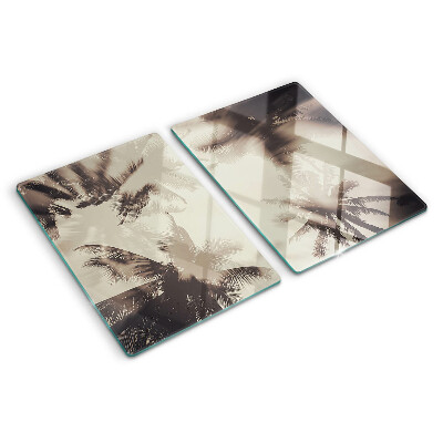 Snijplanken glas Palmbomen op een monochrome achtergrond