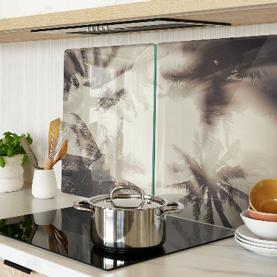 Snijplanken glas Palmbomen op een monochrome achtergrond