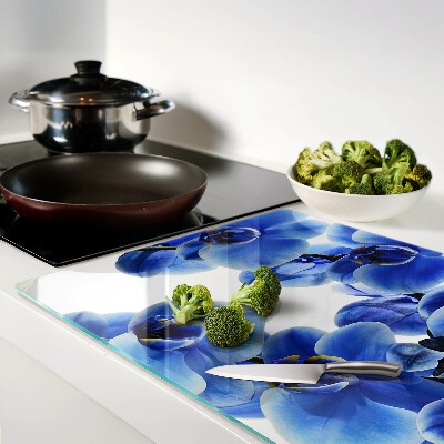 Glazen snijplanken Blauwe orchideeën