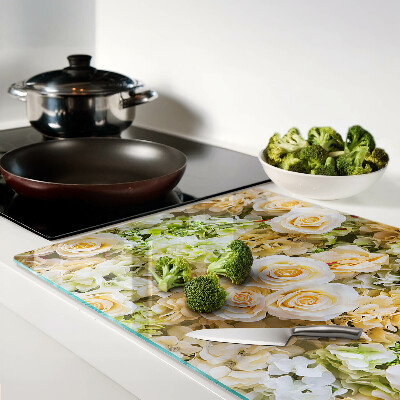 Snijplanken glas Bloemen in pasteltinten