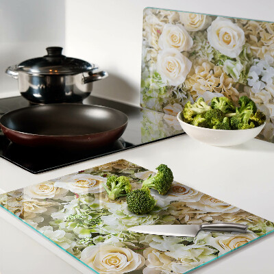 Snijplanken glas Bloemen in pasteltinten