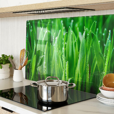 Glazen snijplanken Gras met waterdruppels