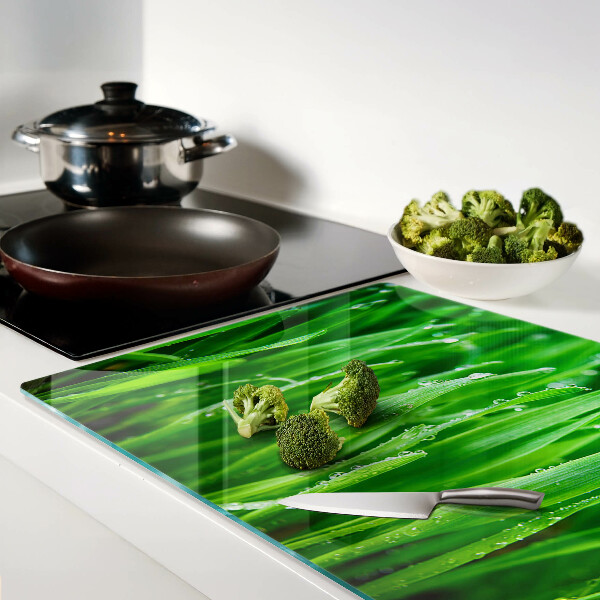 Glazen snijplanken Gras met waterdruppels