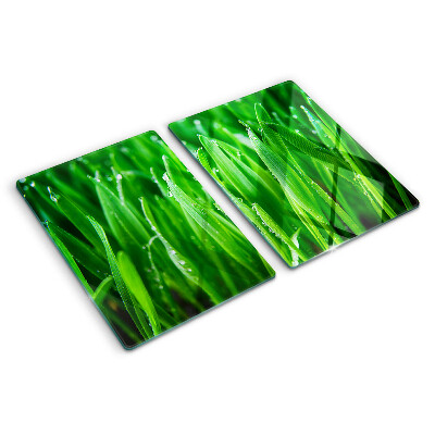Glazen snijplanken Gras met waterdruppels
