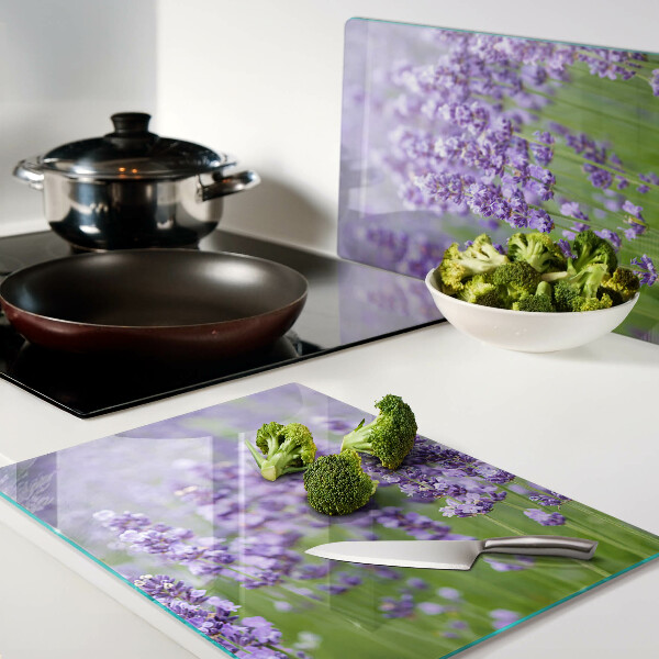 Snijplanken glas Lavendelveld