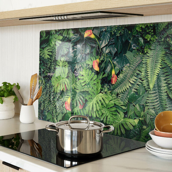 Snijplanken glas Tropische jungle met bloemen