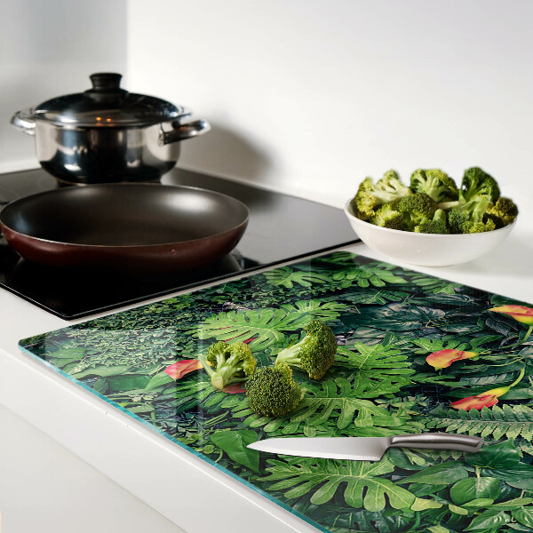 Snijplanken glas Tropische jungle met bloemen