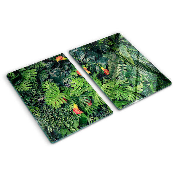Snijplanken glas Tropische jungle met bloemen