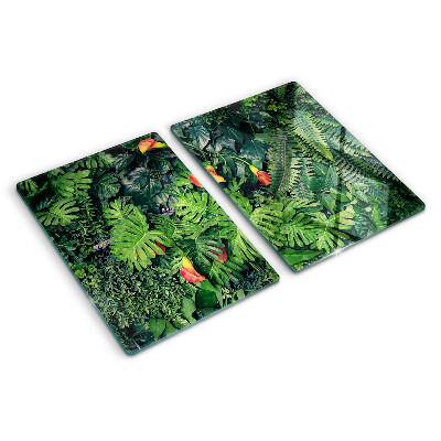 Snijplanken glas Tropische jungle met bloemen