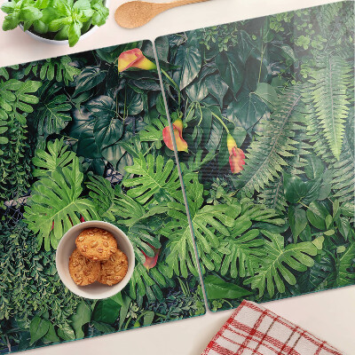 Snijplanken glas Tropische jungle met bloemen