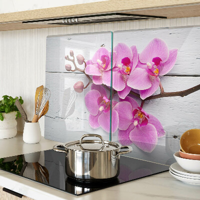 Glazen snijplanken Orchideeën op een witte achtergrond