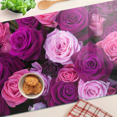 Snijplanken van glas Rozen in verschillende tinten roze