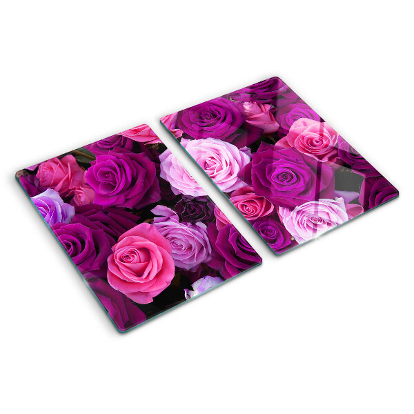Snijplanken van glas Rozen in verschillende tinten roze