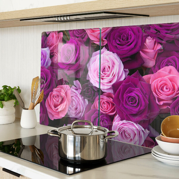 Snijplanken van glas Rozen in verschillende tinten roze