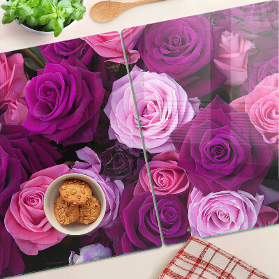 Snijplanken van glas Rozen in verschillende tinten roze