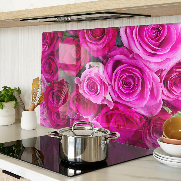 Snijplanken glas Rozen in verschillende tinten roze